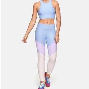 Outdoor Voices Tri-tone Leggings + Tank Set